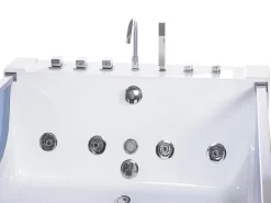 Vasca idromassaggio angolare con LED CURACAO 180 x 120 cm Bianco