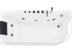 Vasca idromassaggio angolare con LED ACUARIO Lato destro 170 x 80 cm Bianco