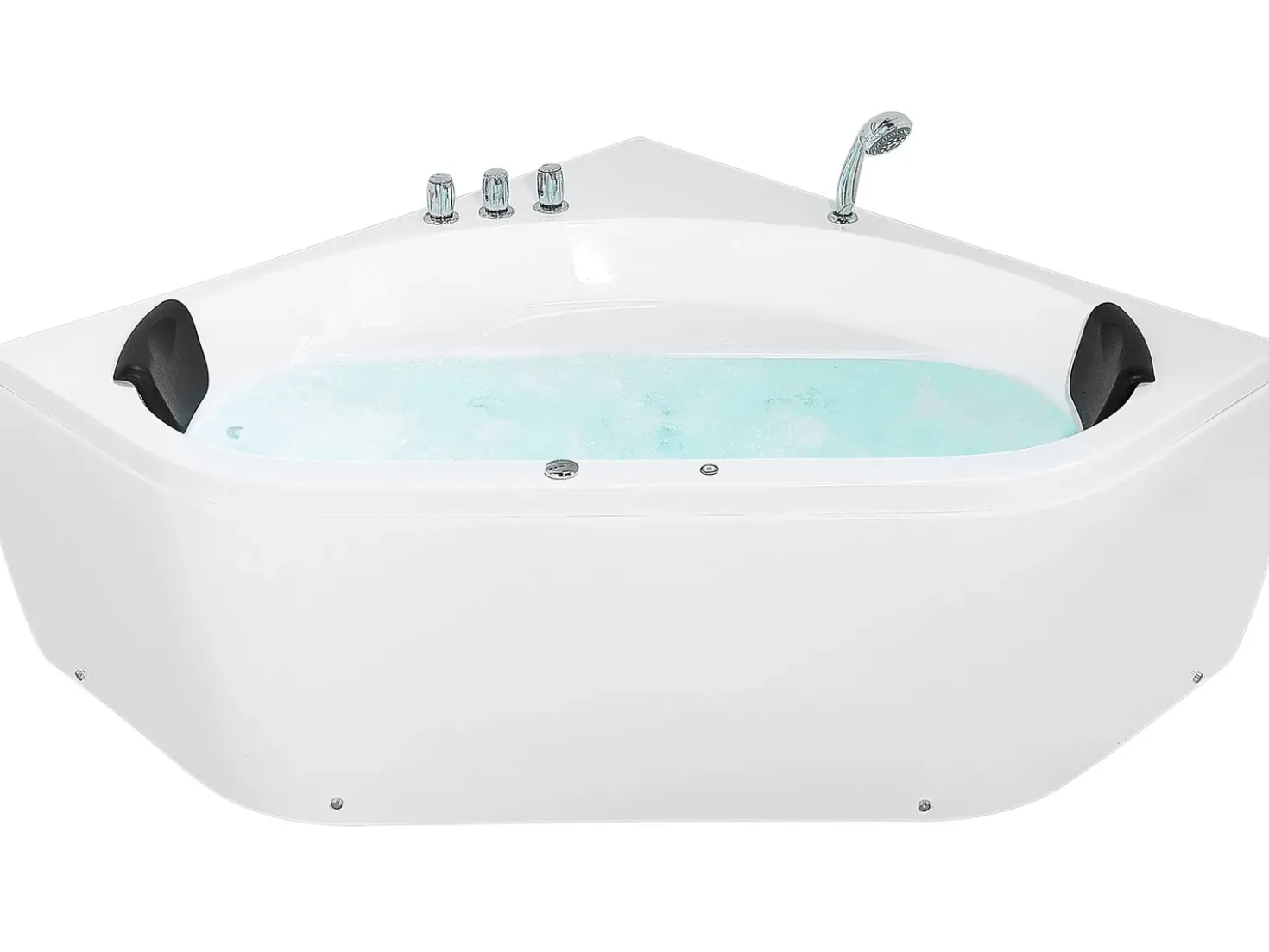 Vasca idromassaggio angolare con LED MEVES 140 x 140 cm Bianco