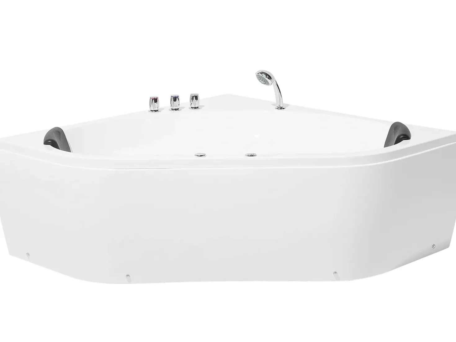 Vasca idromassaggio angolare con LED MEVES 140 x 140 cm Bianco