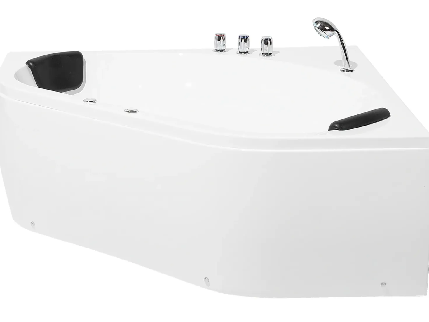 Vasca idromassaggio angolare con LED MEVES 140 x 140 cm Bianco