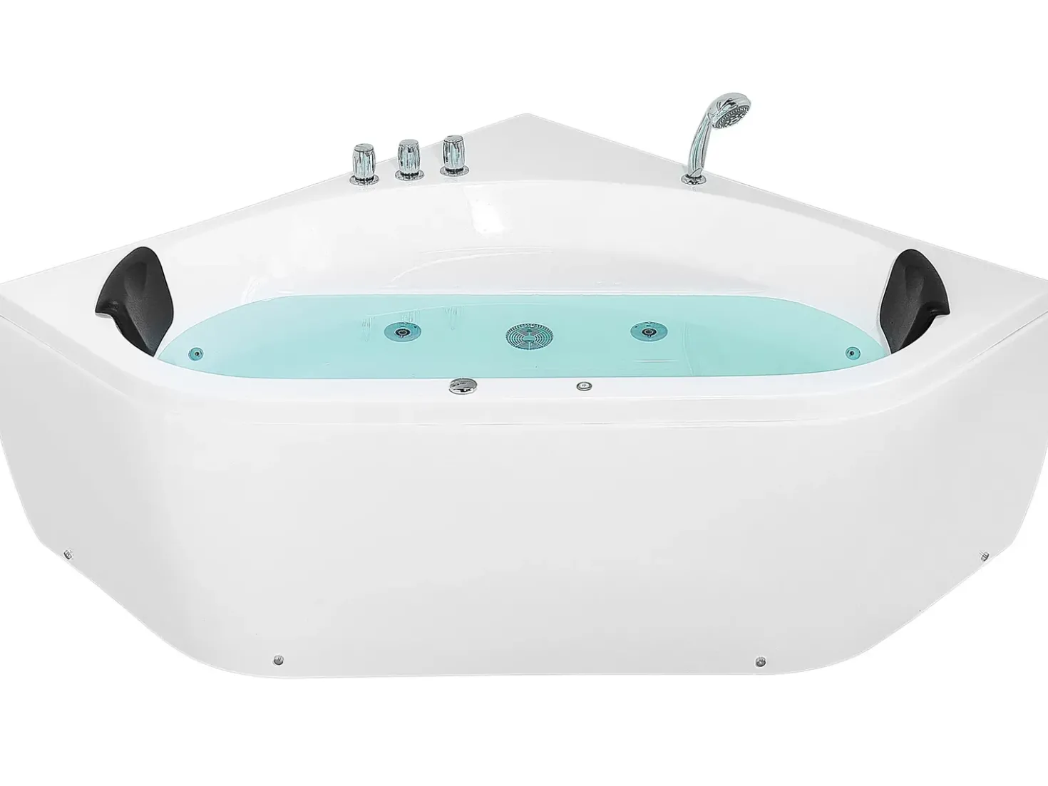 Vasca idromassaggio angolare con LED MEVES 140 x 140 cm Bianco