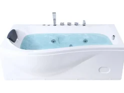 Vasca idromassaggio angolare con LED POZUELOS 170 x 90 cm Bianco