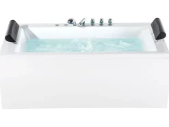 Vasca idromassaggio angolare con LED MONTEGO 172 x 83 cm Bianco
