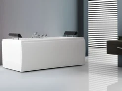 Vasca idromassaggio angolare con LED MONTEGO 172 x 83 cm Bianco