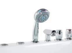 Vasca idromassaggio angolare con LED MONTEGO 172 x 83 cm Bianco