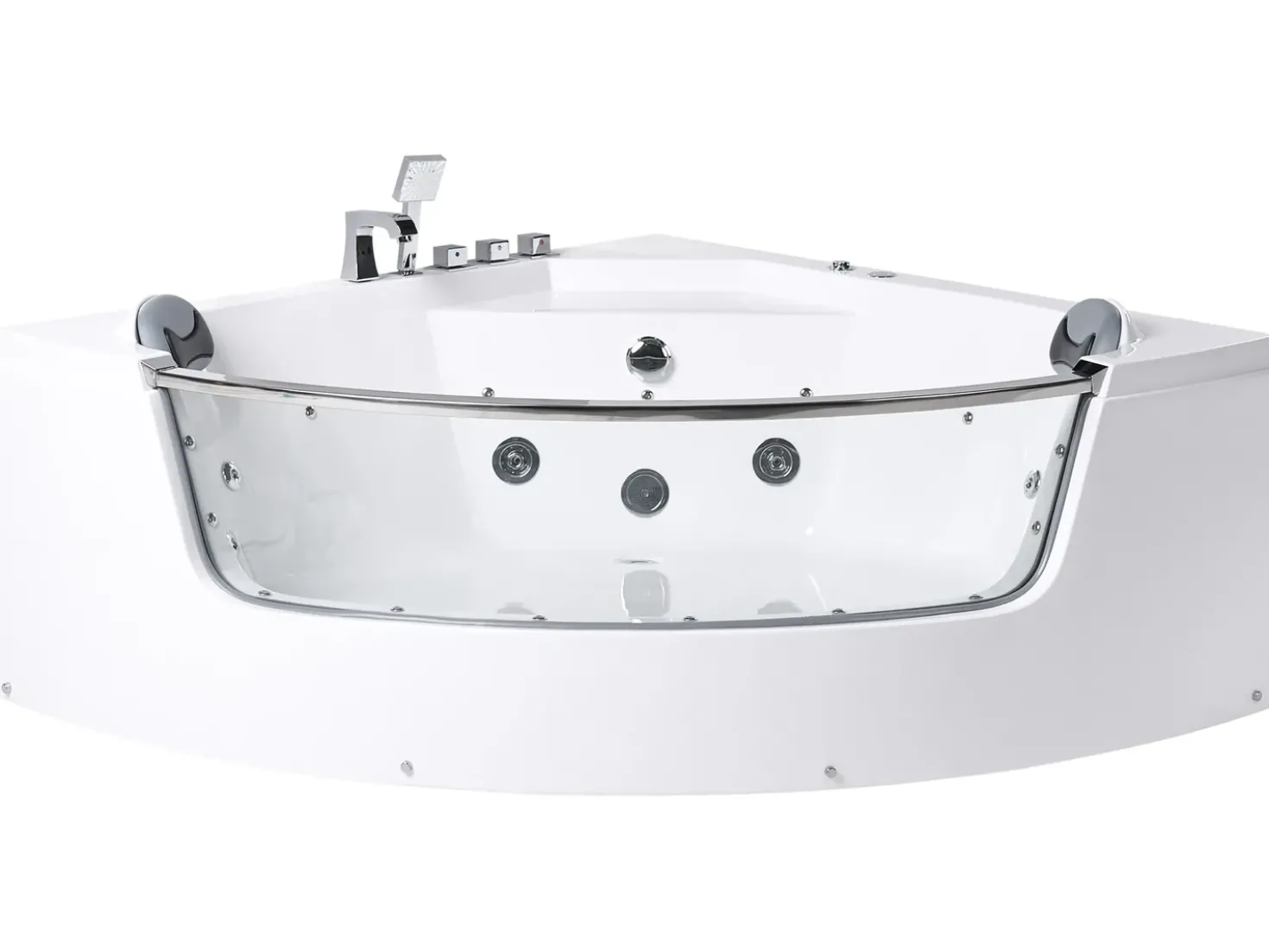 Vasca idromassaggio angolare con LED TAMULA 148 x 66 cm Bianco