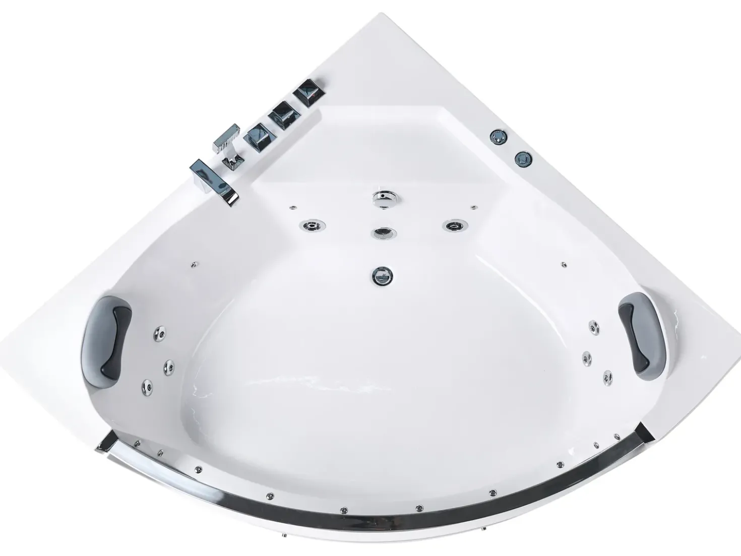 Vasca idromassaggio angolare con LED TAMULA 148 x 66 cm Bianco