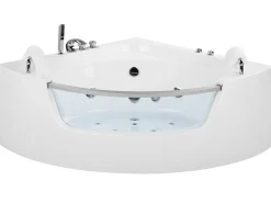 Vasca idromassaggio angolare con LED MANGLE 201 x 150 cm Bianco