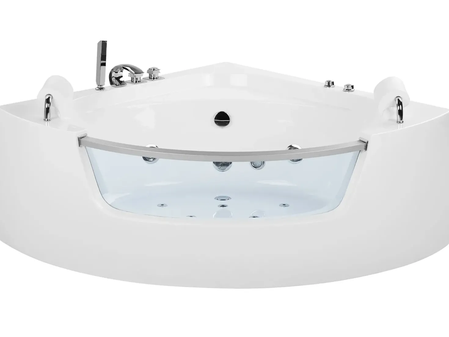 Vasca idromassaggio angolare con LED MANGLE 201 x 150 cm Bianco