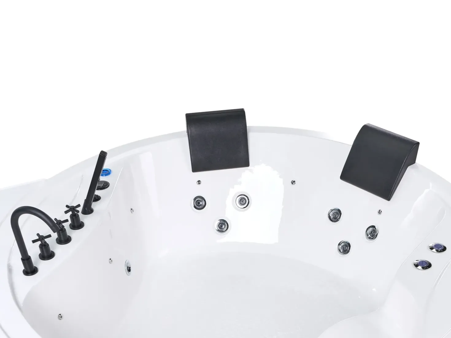 Vasca idromassaggio angolare con LED MANRESA con altoparlante Bluetooth integrato 225 x 160 cm Bianco