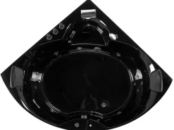 Vasca idromassaggio angolare con LED SENADO 205 x 150 cm Nero