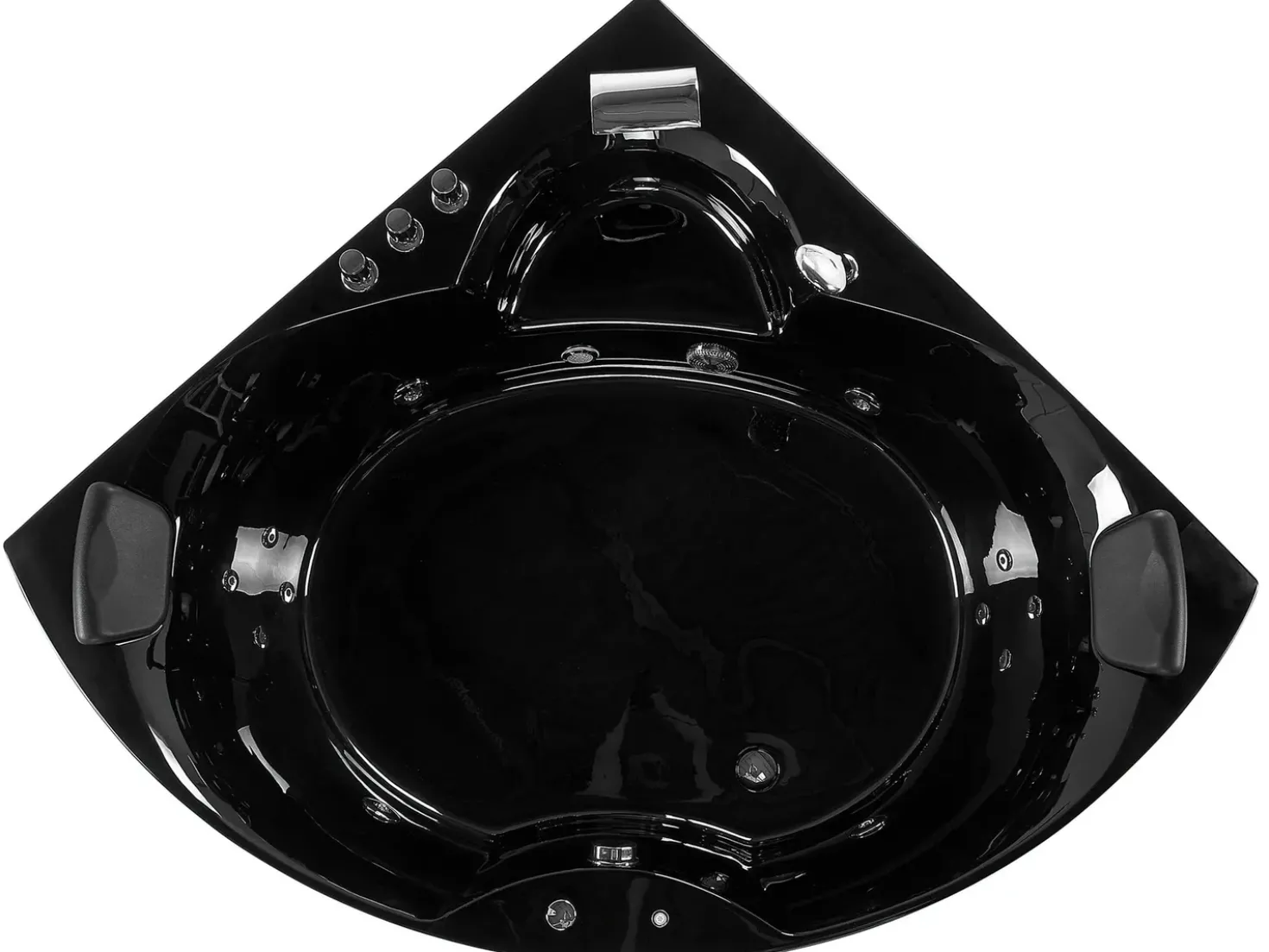 Vasca idromassaggio angolare con LED SENADO 205 x 150 cm Nero