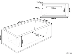 Vasca idromassaggio angolare con LED VARADERO Lato Sinistro 183 x 90 cm Bianco