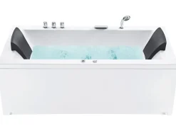 Vasca idromassaggio angolare con LED VARADERO Lato Sinistro 183 x 90 cm Bianco