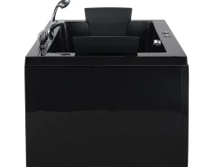 Vasca idromassaggio angolare con LED VARADERO Lato Sinistro 183 x 90 cm Nero