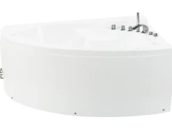 Vasca idromassaggio angolare con LED PELICAN 206 x 165 cm Bianco