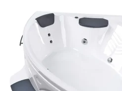 Vasca idromassaggio angolare con LED CUYABENO 211 x 150 cm Bianco