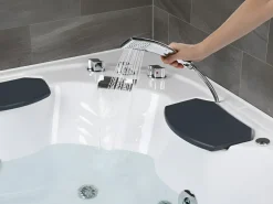 Vasca idromassaggio angolare con LED CUYABENO 211 x 150 cm Bianco
