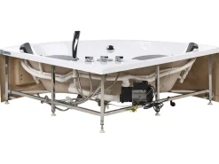 Vasca idromassaggio angolare con LED CUYABENO 211 x 150 cm Bianco