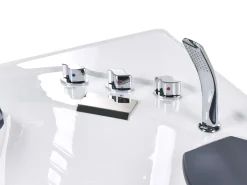 Vasca idromassaggio angolare con LED CUYABENO 211 x 150 cm Bianco