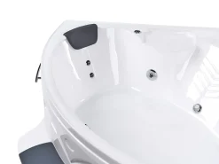 Vasca idromassaggio angolare con LED CUYABENO 211 x 150 cm Bianco