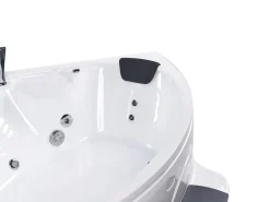 Vasca idromassaggio angolare con LED CUYABENO 211 x 150 cm Bianco