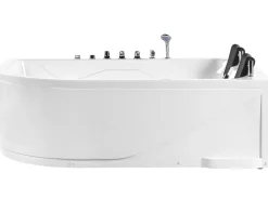 Vasca idromassaggio angolare con LED CALAMA Lato Sinistro 180 x 120 cm Bianco