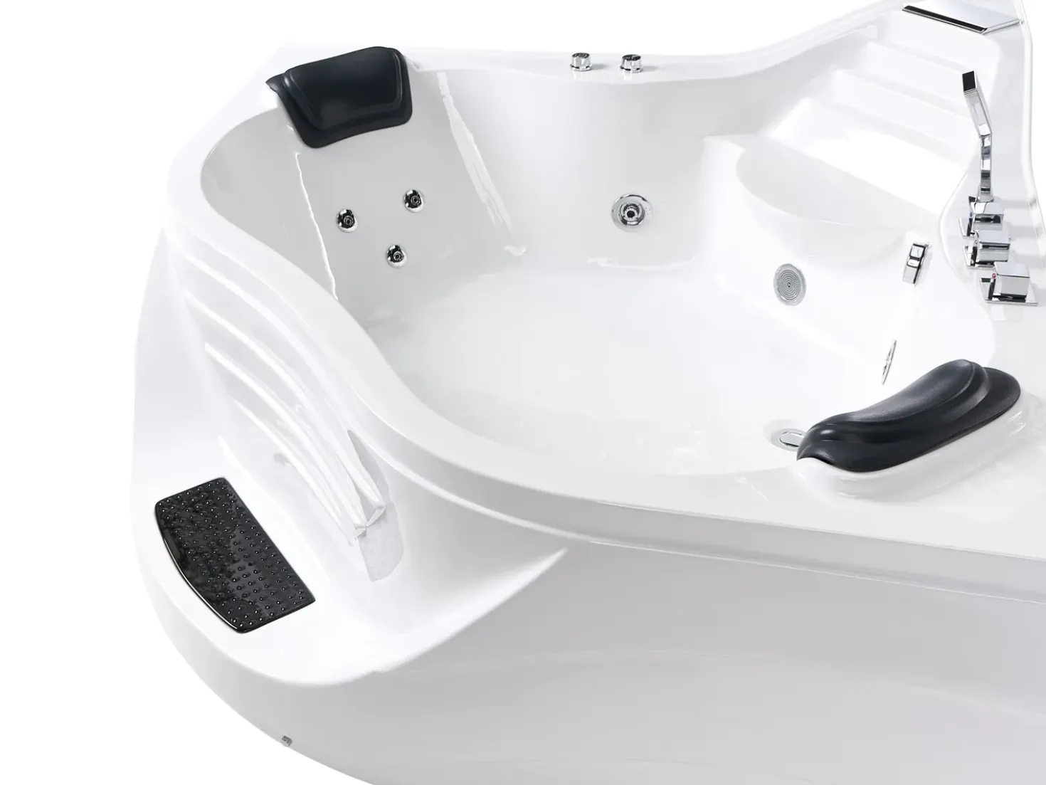 Vasca idromassaggio angolare CARTAGENA 220 x 160 cm Bianco