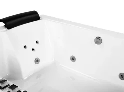 Vasca idromassaggio angolare con LED SALAMANCA 183 x 142 cm Bianco