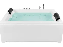 Vasca idromassaggio angolare con LED SALAMANCA 183 x 142 cm Bianco
