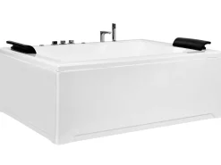 Vasca idromassaggio angolare con LED SALAMANCA 183 x 142 cm Bianco