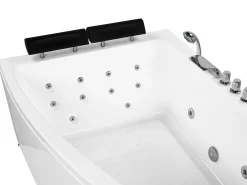Vasca idromassaggio angolare con LED SERRANA Lato destro 182 x 121 cm Bianco