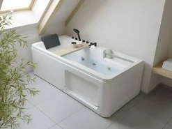 Vasca idromassaggio angolare CAMALU 180 x 86 cm Bianco