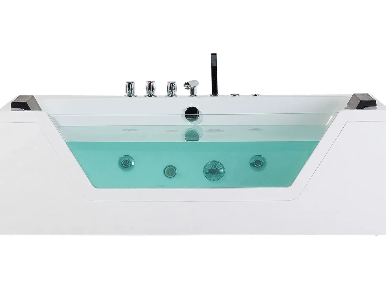 Vasca idromassaggio angolare con LED SAMANA 174 x 79 cm Bianco