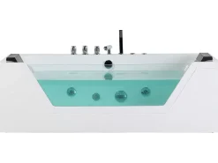 Vasca idromassaggio angolare con LED SAMANA 174 x 79 cm Bianco