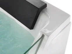 Vasca idromassaggio angolare con LED SAMANA 174 x 79 cm Bianco