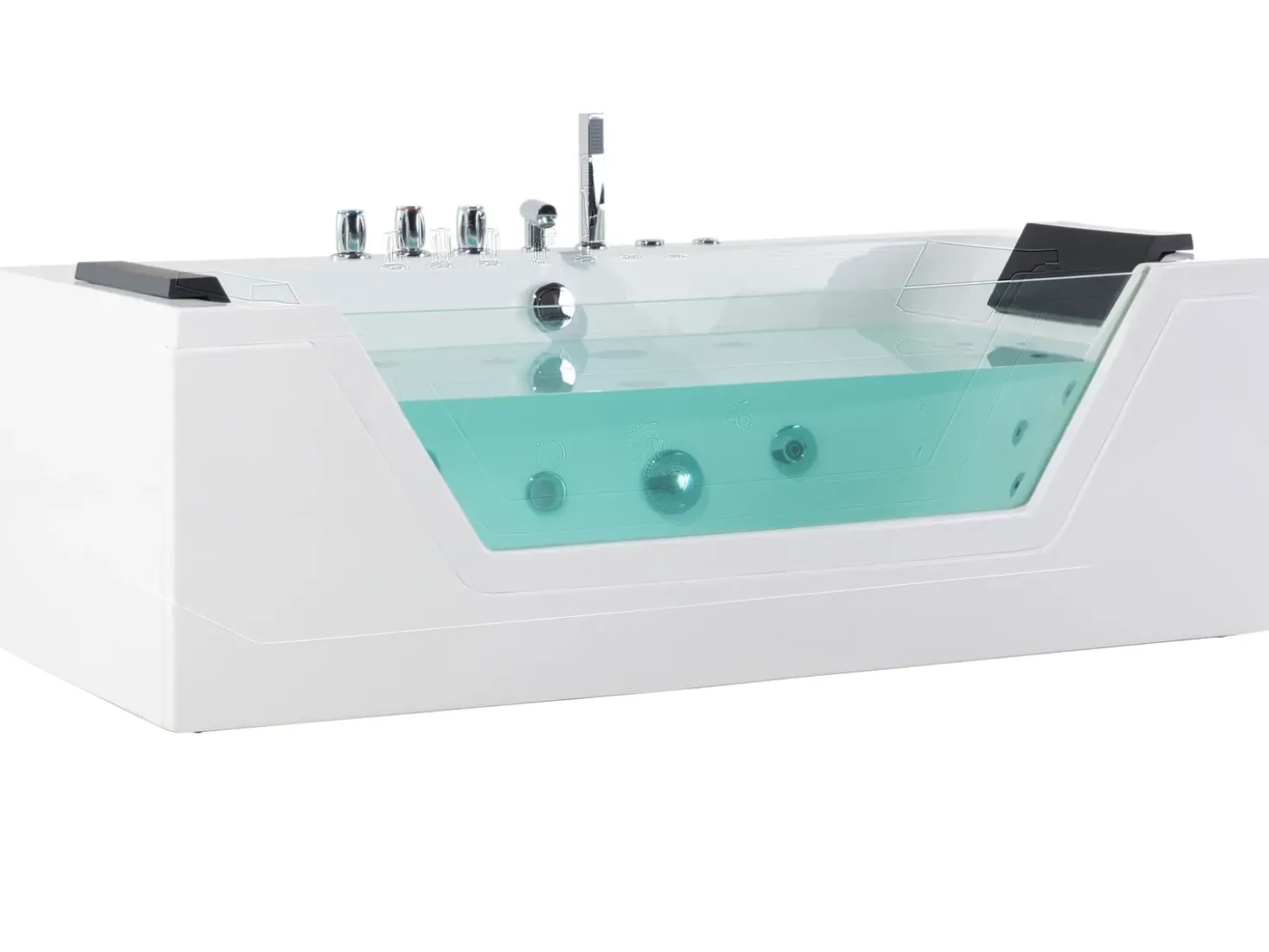 Vasca idromassaggio angolare con LED SAMANA 174 x 79 cm Bianco