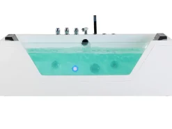 Vasca idromassaggio angolare con LED SAMANA 174 x 79 cm Bianco