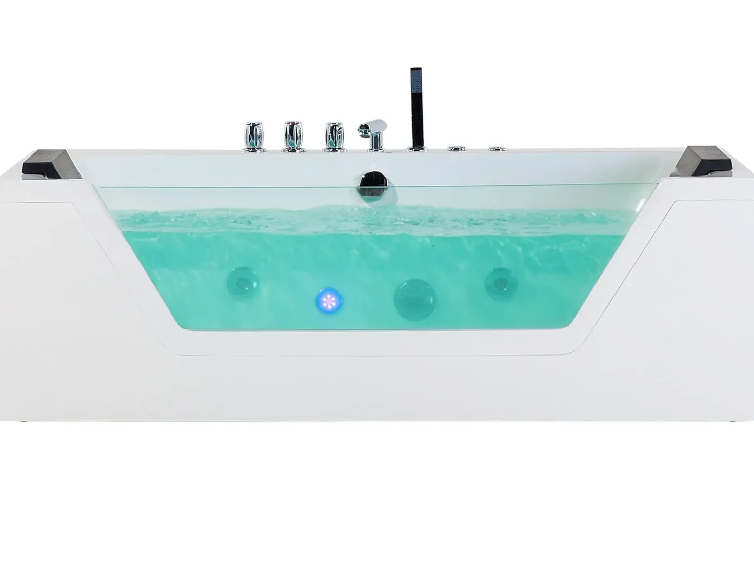 Vasca idromassaggio angolare con LED SAMANA 174 x 79 cm Bianco