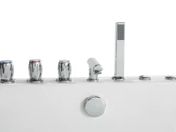 Vasca idromassaggio angolare con LED SAMANA 174 x 79 cm Bianco