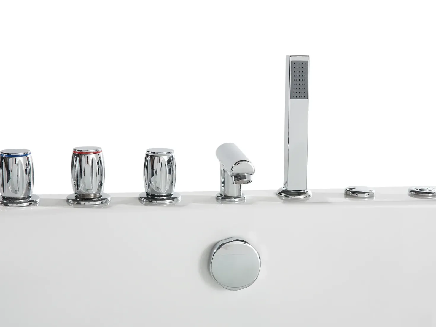 Vasca idromassaggio angolare con LED SAMANA 174 x 79 cm Bianco