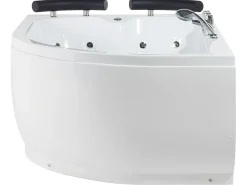 Vasca idromassaggio angolare con LED PARADISO Lato destro 158 x 113 cm Bianco