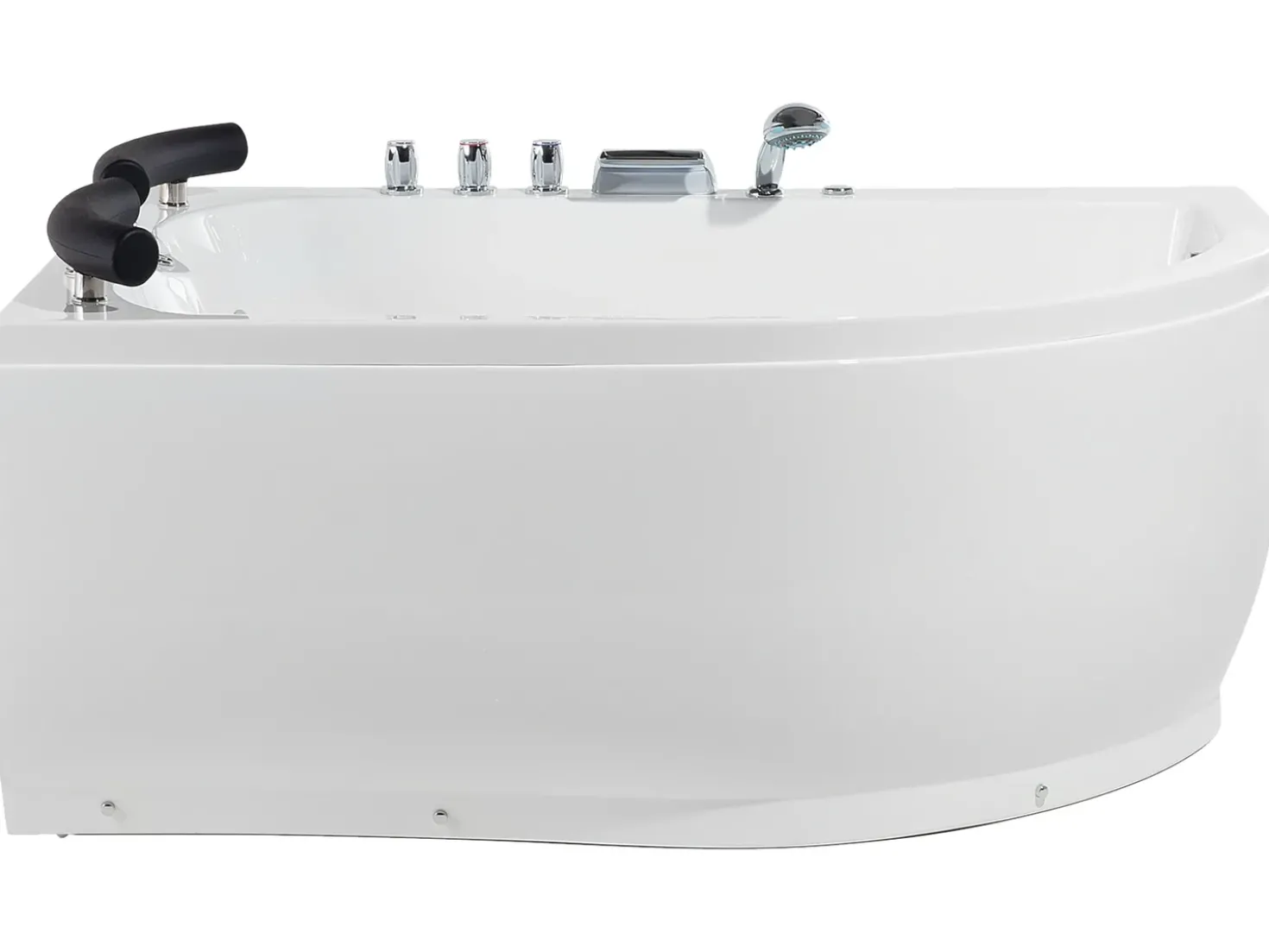Vasca idromassaggio angolare con LED PARADISO Lato destro 158 x 113 cm Bianco