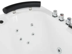Vasca idromassaggio angolare con LED PARADISO Lato destro 158 x 113 cm Bianco