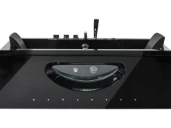 Vasca idromassaggio angolare con LED HAWES 180 x 90 cm Nero