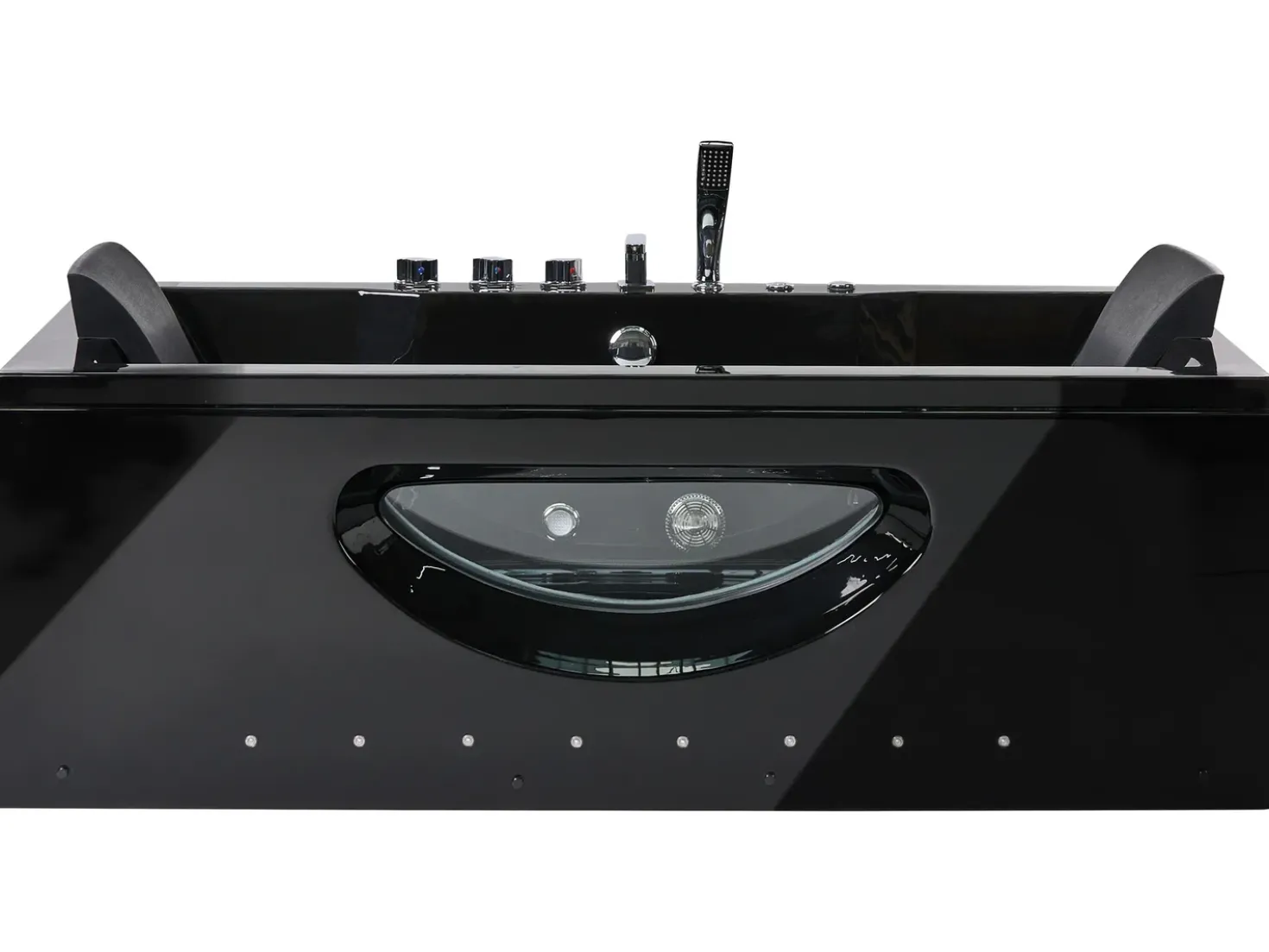 Vasca idromassaggio angolare con LED HAWES 180 x 90 cm Nero