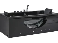 Vasca idromassaggio angolare con LED HAWES 180 x 90 cm Nero