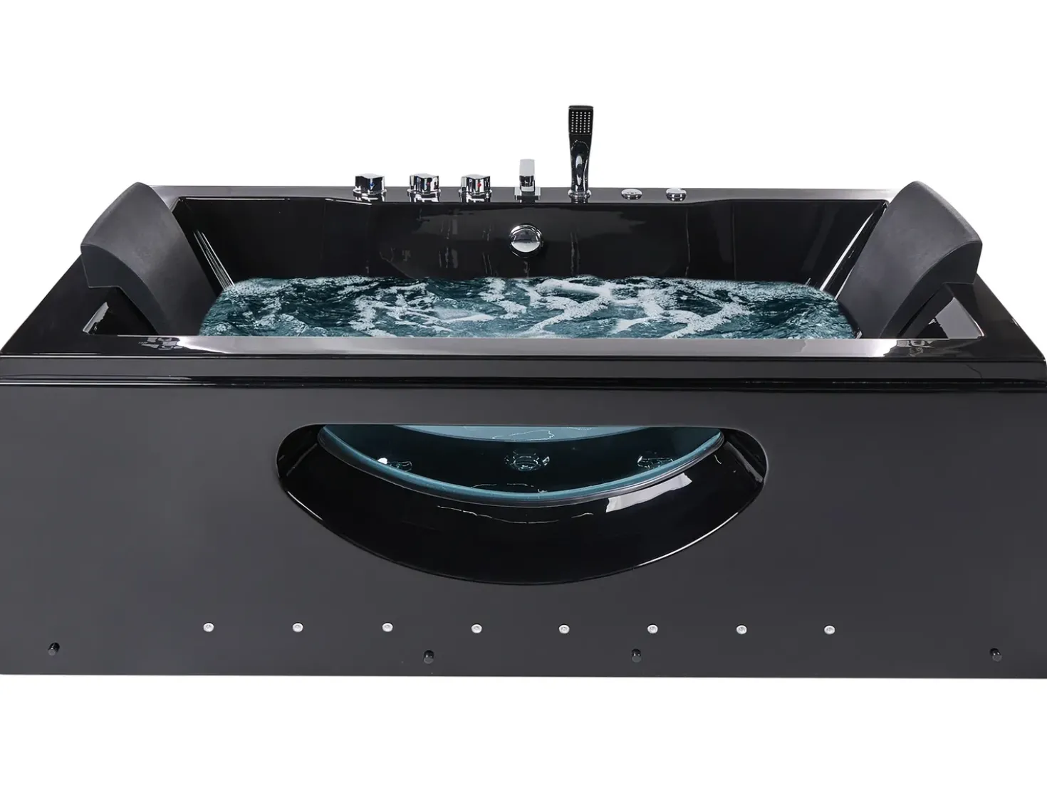 Vasca idromassaggio angolare con LED HAWES 180 x 90 cm Nero