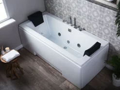 Vasca idromassaggio angolare con LED GALLEY 170 x 75 cm Bianco